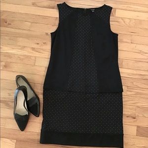 NEW ANN TAYLOR PANELED SHEATH DRESS MICRO DOT